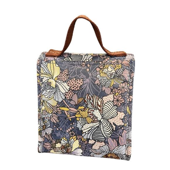 Sakroots floral flap insulated lunch bag box boho carry handle coated canvas - Picture 2 of 6